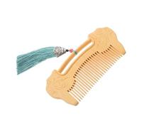 Anneome Hand-polished Boxwood Comb with Fine Tooth Design and Artistic Ruyi Lock Engraving Wooden Hair and Beard Scalp Massager for Women Gift
