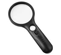 Anneome Handheld LED Illuminated Magnifier with Bright Built in Lights Ergonomic Non Battery Plastic Magnifying Glass for Seniors Reading Crafts and Low Vision Assistance