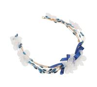 Anneome Handmade White Soft Clay Leaf Bridal Headband Crystal Wedding Hair Band Lightweight Comfort Seamless Veil Integration Artisan Craftsmanship for Brides