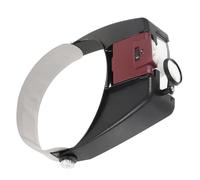 Anneome Headband Magnifier with Dual LED Lights Hands Magnifying Glasses for Reading Jewelry Watch Repair Durable Grey Battery Box No Battery Included Random Color