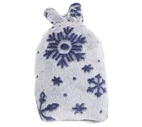 Anneome Hot Water Bag Cover Blue Snowflake 1l Velvet Hand Warmer Bag Decorative Cover Practical Present Easy to Clean for Ages