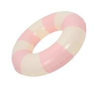 Anneome Inflatable Swim Ring for Thickened Pool Float with Engaging Colors Quick Inflate Swimming Tube for Boys for Beach Parties Age Pink Striped Design
