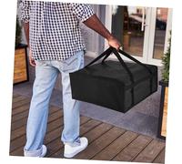 Anneome Insulated Jumbo Pizza Carrier Bag with Zipper Closure and Sturdy Handle Thermal Food Warmer for Takeout and Grocery Shopping Reusable Non-Woven Fabric Food Transport Bag