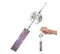 Anneome Japanese Glass Wind Chimes Hanging Pendant 7X6Cm Pattern Handmade Garden and Wedding Outdoor Patio Decoration