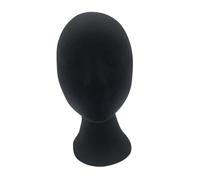Anneome Lifelike Black Female Mannequin Head for Wig Display and Cosmetology Practice Foam Bald Head Mold for Hair Styling Wig Making Makeup Training Hat and Hair Accessory Presentation
