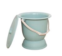Anneome Lightweight Plastic Urinal Pot with High Base and Anti-Odor Design for Adults Pregnant Women Easy-Clean Portable Handheld Potty for Bedroom and Night Use Large Mist Blue Container