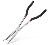 Anneome Long Reach Electrical Connector Pliers with Bent Head Non-Slip Handle Long Nose Pliers for Electrical and Automotive Repairs Small O-Shaped Jaw for Precision Gripping