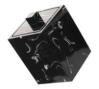 Anneome Luxury Marble Pattern Cotton Swab Holder Box Toothpick Storage Organizer Compact Bathroom Dresser Case for Home and Hotel Use in Ink Black