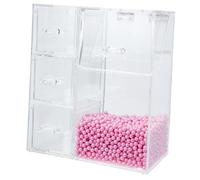 Anneome Makeup Brush Holder with Lid Multi-functional Cosmetics Storage Box for Vanity Makeup Supplies Organizer with Decorative Pearls and Stylish Design