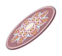 Anneome Mandala Large Meditation Sound Bowl Mat Cushion Pad, Brown Printed Embroidery Buddhist Singing Bowl Mat for Sound Therapy and Ritual Use