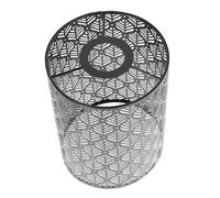 Anneome Matte Black Cylinder Lamp Shade with Hollow Pattern Modern Replacement Lamp Cover for Home Decor Stylish Carved Metal Lampshade Suitable for Dining Bar Living