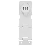 Anneome Mechanical Password Rotary Hasp Lock for Cabinets and Drawers, Keyless 3-Digit Combination Bi-fold Door Lock, White Finish, Suitable for Closet, Pantry, and Storage Security