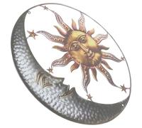 Anneome Metal Sun and Moon Wall Ornament Metal Outdoor Wall Art Decor for Garden Living Cafe Hotel Unique Celestial Pendant for Home and Patio Embellishment