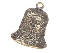 Anneome Mini Brass Dragon Pattern Bell Pendant, Vintage Style Small Hanging Decoration for Crafts and Wind Chimes, Tiny DIY Bell Charm for Jewelry Making and Christmas Ornaments