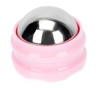 Anneome Mini Stainless Steel Face and Body Massage Ball, Handheld Muscle Relax Massager Roller for Cold and Hot Therapy, Portable Pink Ice Roller for Facial and Sports Muscle Relief