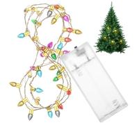 Anneome Miniature LED String Lights with Battery Box Plastic Mini Bead Chain for Dollhouse Christmas Tree Decorations Fairy Garden Craft Lighting