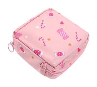 Anneome Multi Function Portable Tampon Holder Large Capacity Thickened Period Pouch for Travel and Daily Use Cute Pink Sanitary Bag for Lipstick Earphones Storage