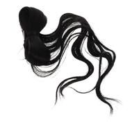 Anneome Natural Black Wavy Ponytail Extension with Elegant Bowknot Claw Clip Thick Braided Hairpiece for Women and Instant Full Volume Hairstyling for Parties and Weddings