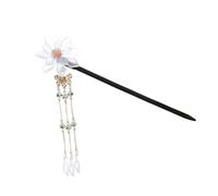 Anneome Natural Ebony Tassel Hair Stick Vintage Chinese Style Hairpin for Women Lightweight Flower Hair Chopstick Bun Holder for Secure Messy Buns and Daily Styling