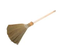 Anneome Natural Whisk Corn Broom with Wooden Handle Soft Bristles Dust Magnet Sweeping Broom for Indoor Outdoor Garage Garden Courtyard Floor Cleaning