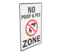 Anneome No Peeing Pooping Sign for Dogs Eye-catching Outdoor Dog Walking Warning Sign for Parks Yards and Gardens Funny and