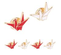 Anneome Origami Crane Brooch Pins 6pcs Versatile Decoration with Elegant Origami Design Alloy Material Unique Fashionable Lapel Pins for Women for Clothes and Bags for Everyday Wear