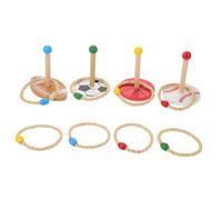 Anneome Outdoor Rope Ring Toss Game for Adults Natural Rope Material Portable Lawn Backyard for Sensory Integration Training Cognitive Skill Development and Outdoor Exercise Activities