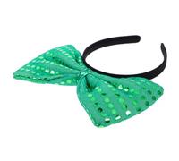 Anneome Oversized Green Sequin Bow Headband for Women Thin Hair Hoop Hair Accessory for Exercise and Daily Wear