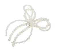 Anneome Pearl Bowknot Phone Charm Bow Flower Keychain for DIY Shoe Charms Jewelry Making Accessories White Elegant Pearl String Multifunctional Decoration for Phones Bags Keys