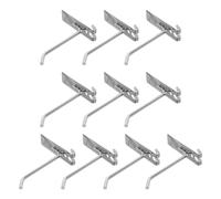 Anneome Pegboard Display Hooks 10pcs Silver Iron Straight 10cm Utility Hooks for Retail Goods and Office Organization