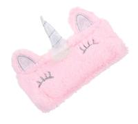 Anneome Pink Plush Pencil Bag for Soft Stationery Case with Smooth Zipper Multifunctional Travel Makeup Pouch and Coin Purse Washable Cute Rainbow Unicorn Design
