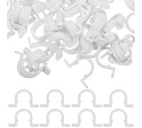 Anneome Pipe Clamps Convenient Installation for in Rubber Hoses Hose 60pcs White Plastic 20mm Insulated Flame Retardant Tube Clamp Bracket High Mechanical Strength Stainless Steel