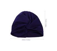 Anneome Pleated Swim Cap for Women Long Hair Non Slip Fabric Turban Style Bathing Bonnet with Ear Protection Elastic Fit for Swimming Water Sports Yoga Dark Blue