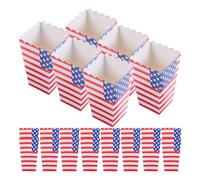 Anneome Popcorn Boxes 36Pcs Paper with Vibrant American Flag Design for Independence Day Celebrations and Movie Night Snack Holders