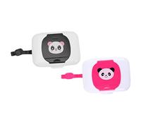 Anneome Portable Baby Wipes Dispenser Box, Compact Wet Tissue Holder Panda Design, Black and Red, 2pcs Set, Suitable for Travel and Outdoor Use