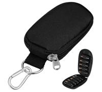 Anneome Portable Essential Oil Key Case Bag for Bottles with Slots Sturdy Zipper Clear Finish Elegant Handle Travel and Home Organizer in Black