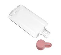 Anneome Portable Flat Water Bottle Large Capacity Leakproof Reusable Plastic Flask for Outdoor Travel Gym Fitness Camping Handheld Space Saving Pink Cup