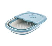 Anneome Portable Folding Foot Soak Basin with Cover Sky Blue Space-saving Foot Bath Bucket for Travel and Home Use Stimulates Acupuncture Points Comfortable Support Easy Storage and Carry