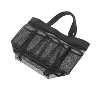 Anneome Portable Mesh Shower Tote Bag with Large Capacity Nylon Toiletry Organizer for Beach and Bathroom Travel Chemical-Resistant Material Black