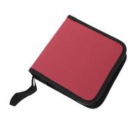 Anneome Portable Oxford Cloth CD Case Organizer with Zippered Closure Lightweight DVD Disc Holder Bag for Car and Home Storage Compact Red CD DVD Storage Binder Materials