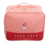 Anneome Portable Oxford Cloth Zipper Pink First Aid Bag Large Capacity