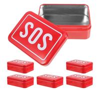 Anneome Portable Small Metal Pill Organizer Box 6Pcs with Sos Survival Iron Case, Compact Medicine Storage Container for Travel and Outdoor Emergency Use