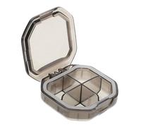 Anneome Portable Small Travel Medicine Organizer Case with Secure Caps Spillproof Four-Compartment Pill Box for Daily Use and Trips Lightweight Compact Storage for Capsules and Pills