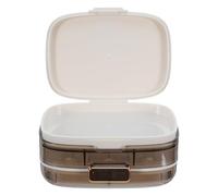 Anneome Portable Weekly Pill Organizer Box Double Layer Airtight Tablet Holder Compact Travel Medication Case in White for Secure Daily Pill Management