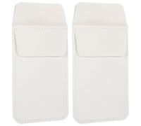 Anneome PU Leather Pen Cases 2Pcs White Pocket Protector for Nurses and Doctors, Compact Multifunctional Pen Holder Pouch for Clinical and Daily Medical Use