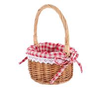 Anneome Red Riding Hood Basket Handwoven Natural Willow Basket round Shape and Sturdy Construction for Home Decoration and Storage