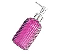 Anneome Refillable Glass Soap Dispenser Pump Bottle 440ml for Hand Wash and Shampoo Purple Easy to Use for Bathroom and Kitchen