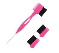 Anneome Replaceable Head Eyebrow Brush and Comb Double Sided Brow Grooming Tool with Sleek Rose Red Design for Natural to Dramatic Looks Easy to Use Professional Makeup Applicator