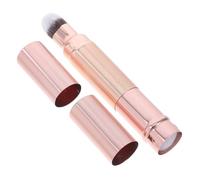 Anneome Retractable Dual End Makeup Brush Blusher and Loose Powder Applicator Soft Bristles for Smooth Concealer and Foundation Application Portable Rose Gold Design