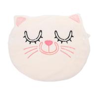 Anneome Reusable Hot Compress Facial Towel Mask with Strap Soft Fleece Material Cute White Cat Design for Daily Skincare and Facial Steaming Compact and Comfortable for Home Use